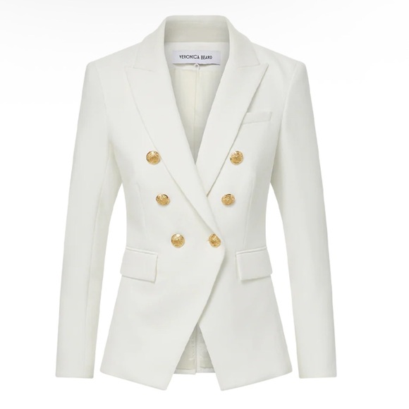 Veronica Beard Jackets & Blazers - Miller Dickey Jacket
Off-White Flap-Pocket Double-Breasted Blazer